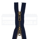 Rits dubbel deelbaar | Opti | metaal M60 brons | 65 cm | 210 donkerblauw Dubbel Deelbare Rits OPTI - DD - M60 - BRONS - 65 - CM - 210 - DONKERBLAUW
